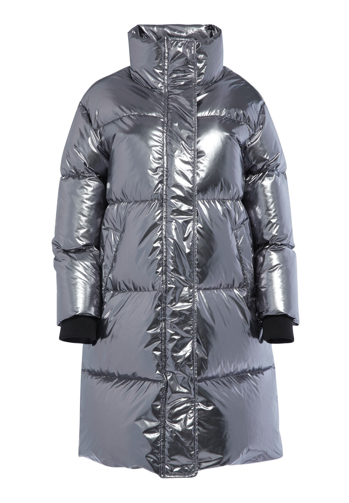 JULIAN OVERSIZED METALLIC PUFFER-ANTIQUE SILVER-ALICE + OLIVIA