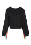 CALVIN FRINGE SLV SWEATSHIRT-BLACK/MULTI-ALICE + OLIVIA