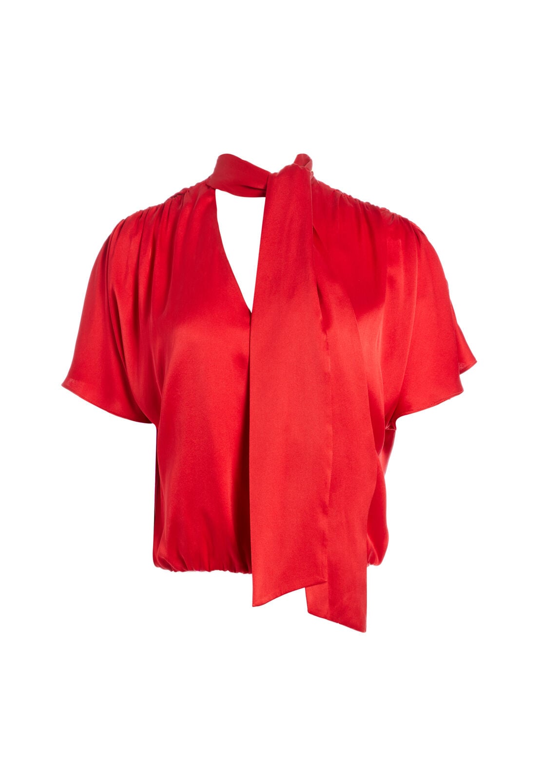 LIVVY TIE NECK WRAP TOP-ALICE + OLIVIA