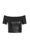GRACELYN LEATHER CROP TOP-Black-ALICE + OLIVIA