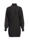 BARI METALLIC SHIMMER SHIRT DRESS-Black-ALICE + OLIVIA
