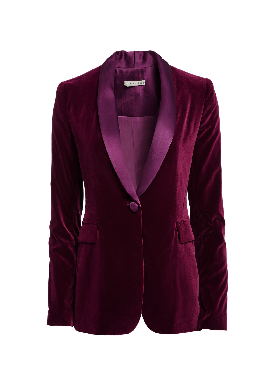 MACEY VELVET BLAZER-MERLOT-ALICE + OLIVIA