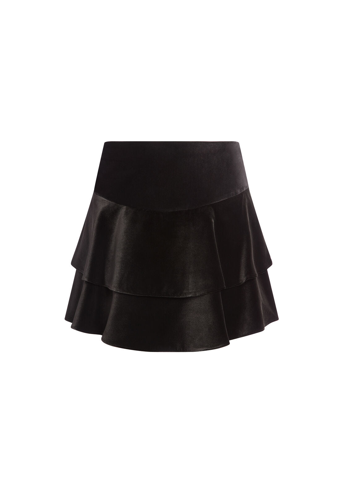 PALOMA RUFFLE MINI SKIRT-Black-ALICE + OLIVIA