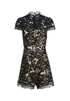 ALAINA BEADED LACE ROMPER-Black-ALICE + OLIVIA