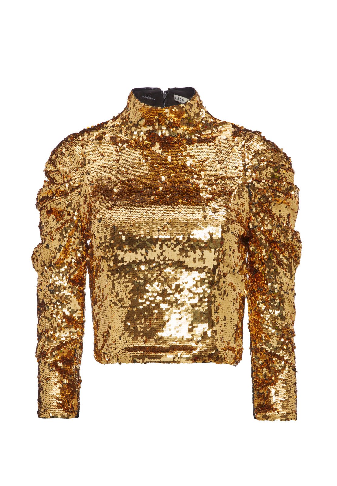 BRENNA SEQUIN CROP TOP-GOLD-ALICE + OLIVIA