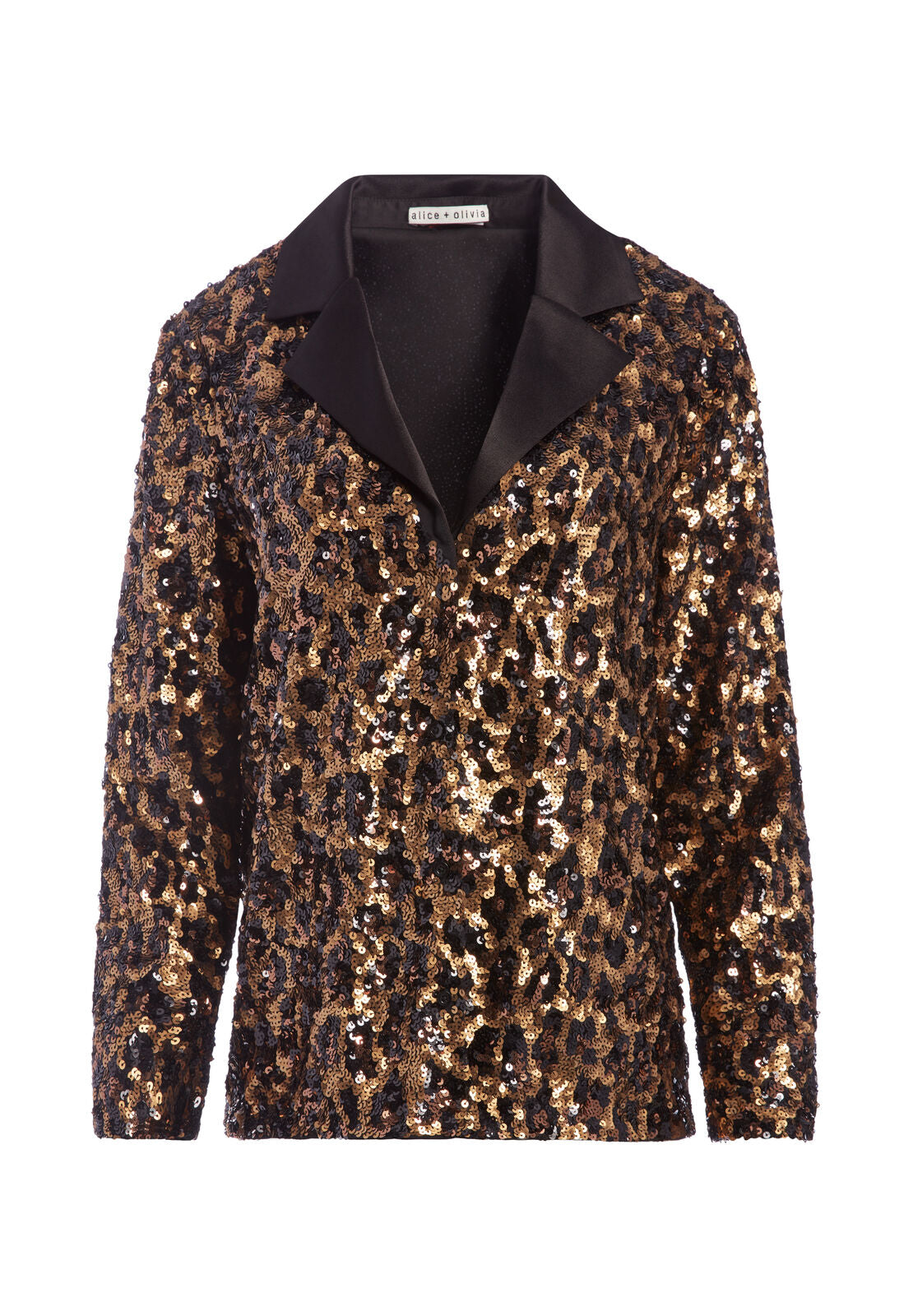 KEIR SEQUIN LEOPARD PAJAMA TOP-LEOPARD-ALICE + OLIVIA