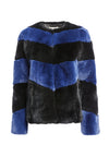 THEON STRIPED CROPPED COAT-BLACK/INDIGO-ALICE + OLIVIA
