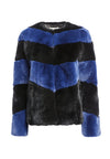 THEON STRIPED CROPPED COAT-BLACK/INDIGO-ALICE + OLIVIA