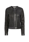 KIDMAN WOVEN LEATHER JACKET-Black-ALICE + OLIVIA