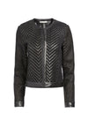 KIDMAN WOVEN LEATHER JACKET-Black-ALICE + OLIVIA