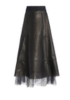 SOSIE CROC LEATHER MIDI SKIRT-ALICE + OLIVIA