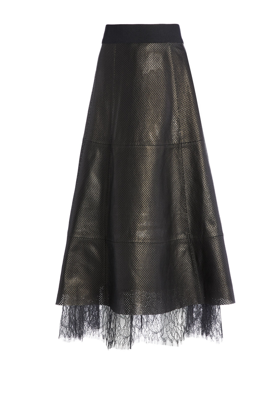 SOSIE CROC LEATHER MIDI SKIRT-ALICE + OLIVIA