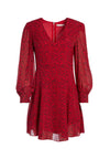 POLLY LEOPARD V-NECK MINI DRESS-MINI LEOPARD RUBY/BLACK-ALICE + OLIVIA