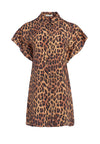 JUDE LEOPARD RUFFLE SLEEVE DRESS-SPOTTED LEOPARD DARK TAN-ALICE + OLIVIA