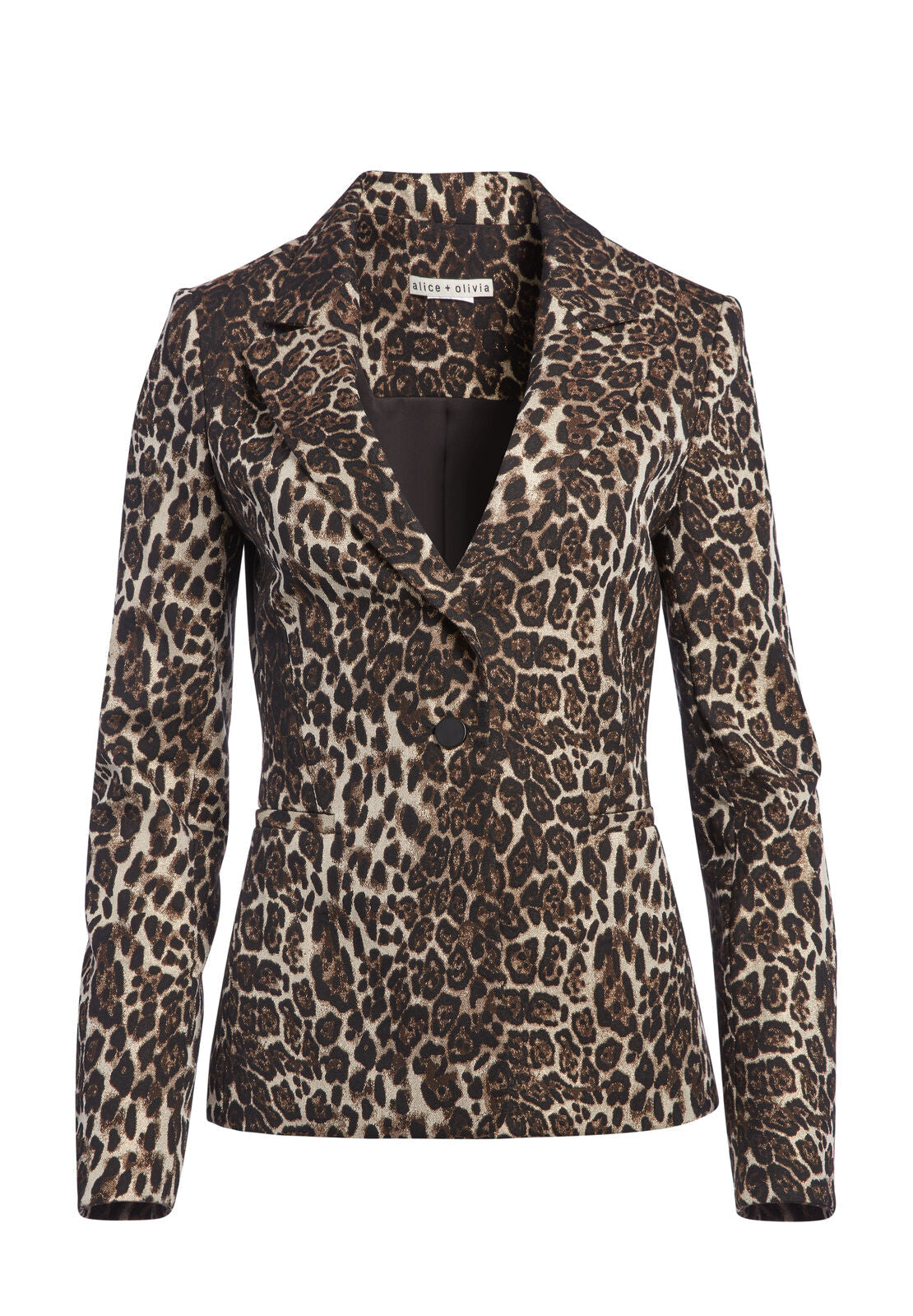 TOBY FITTED LEOPARD BLAZER-BROWN MULTI-ALICE + OLIVIA