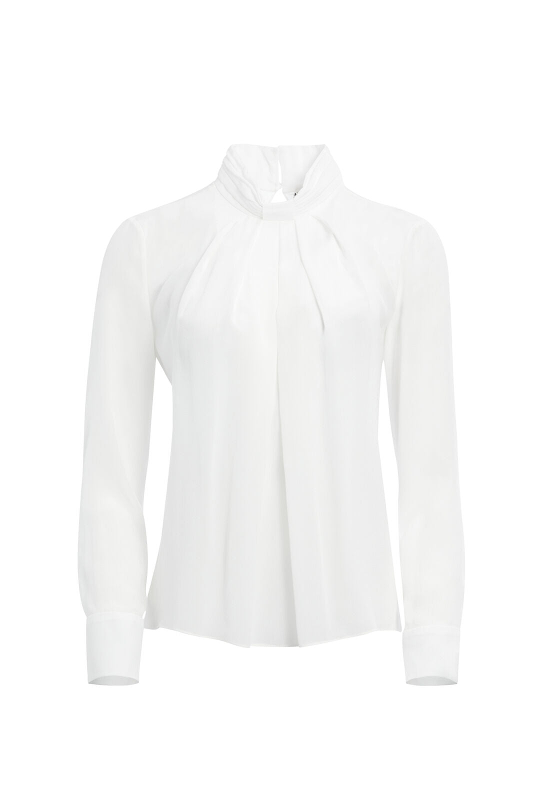 BOE MOCK NECK PLEATED BLOUSE-OFF WHITE-ALICE + OLIVIA