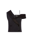TAYLOR ASYMMETRICAL TUXEDO TOP-Black-ALICE + OLIVIA