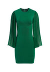 ZAYA PLEATED STRONG SHOULDER DRESS-BASIL-ALICE + OLIVIA