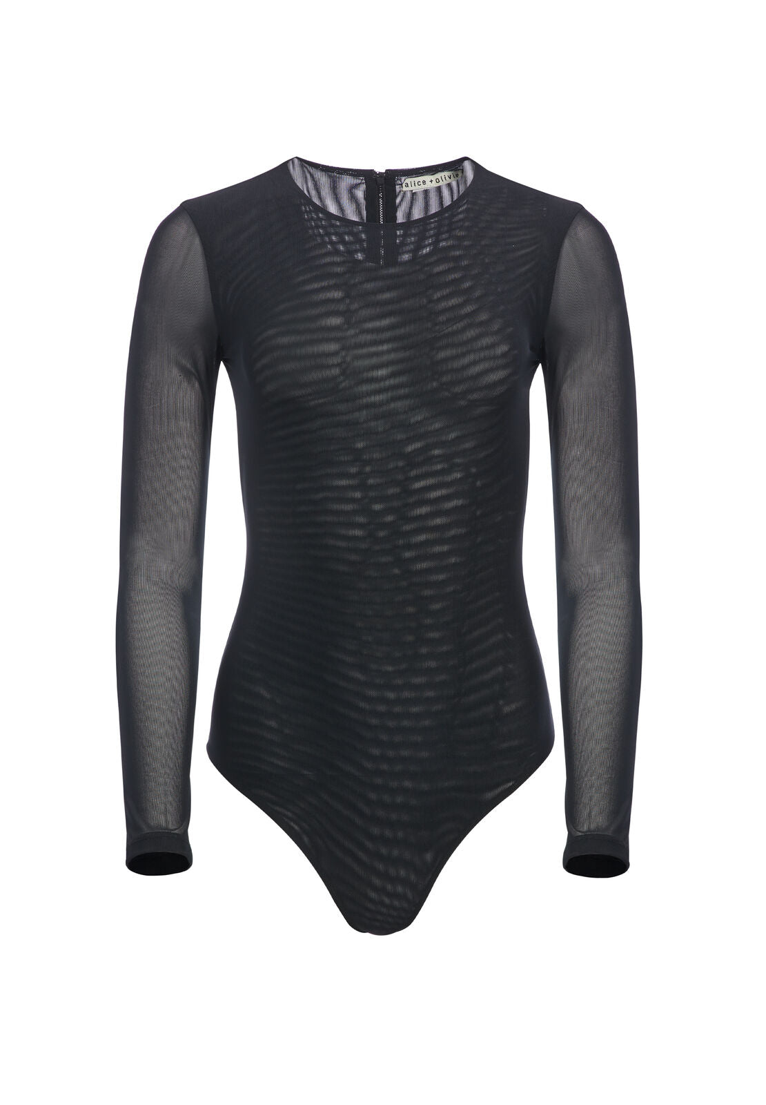 NARA FITTED MESH BODYSUIT-Black-ALICE + OLIVIA