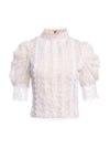 BRENNA LACE PUFF SLEEVE CROP TOP-White-ALICE + OLIVIA