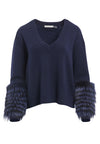 SHIELA V-NECK PULLOVER-SAPPHIRE-ALICE + OLIVIA