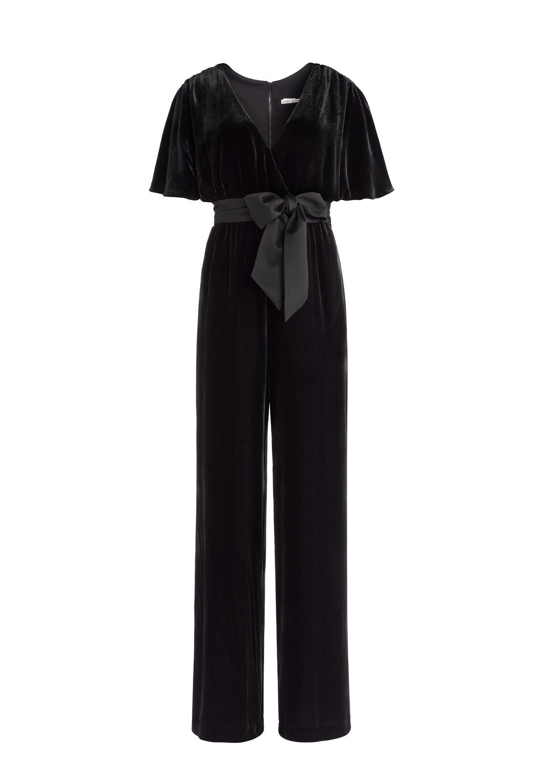 BREANNA VELVET WRAP TOP JUMPSUIT
