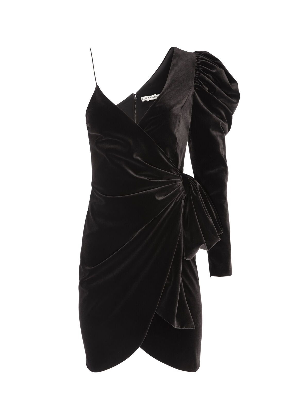 MILA VELVET MINI DRESS-Black-ALICE + OLIVIA
