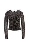 DELAINA CRYSTAL CROP TOP-BLACK/MULTI-ALICE + OLIVIA