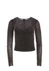 DELAINA CRYSTAL CROP TOP-BLACK/MULTI-ALICE + OLIVIA