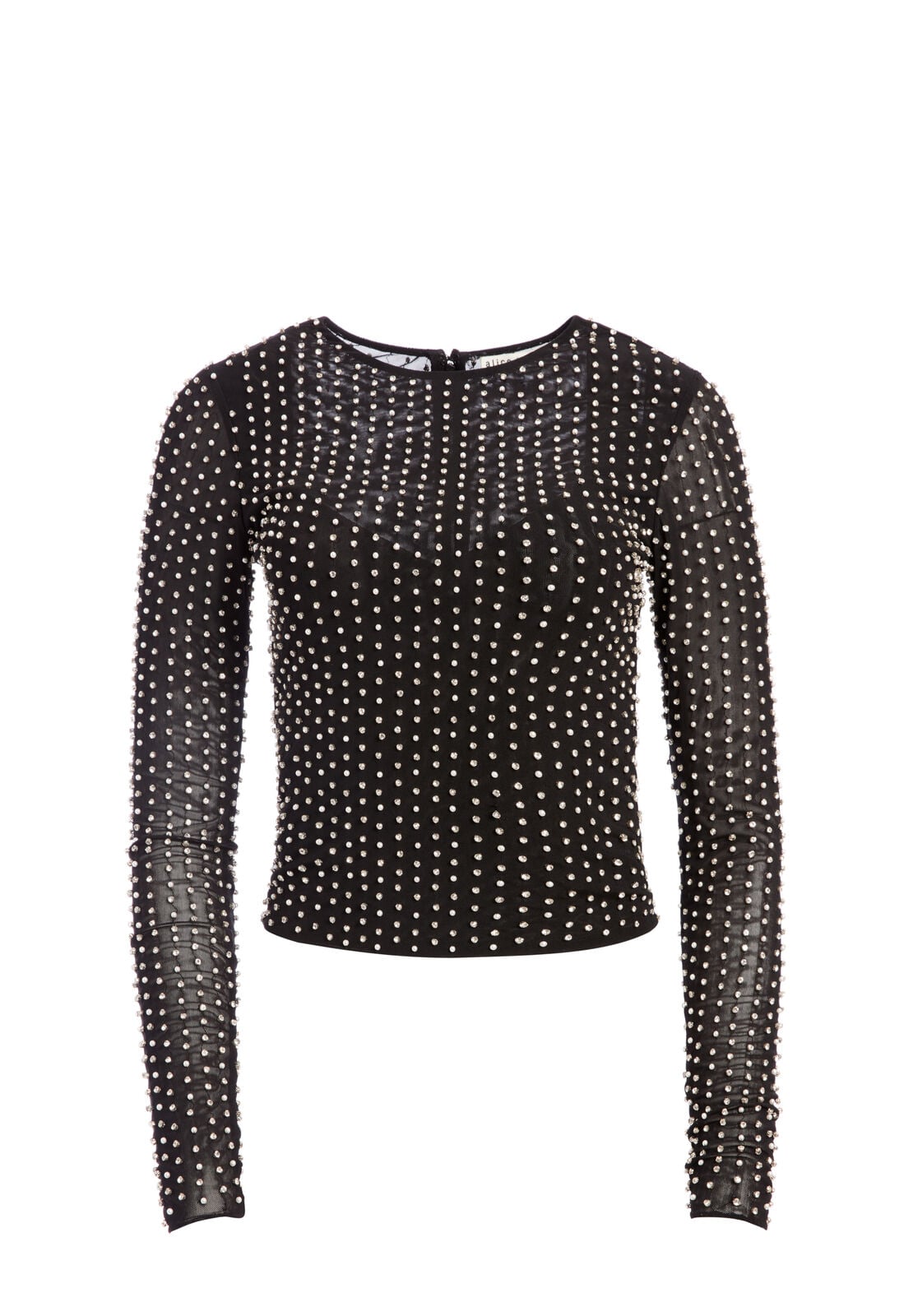 DELAINA CRYSTAL CROP TOP-BLACK/MULTI-ALICE + OLIVIA