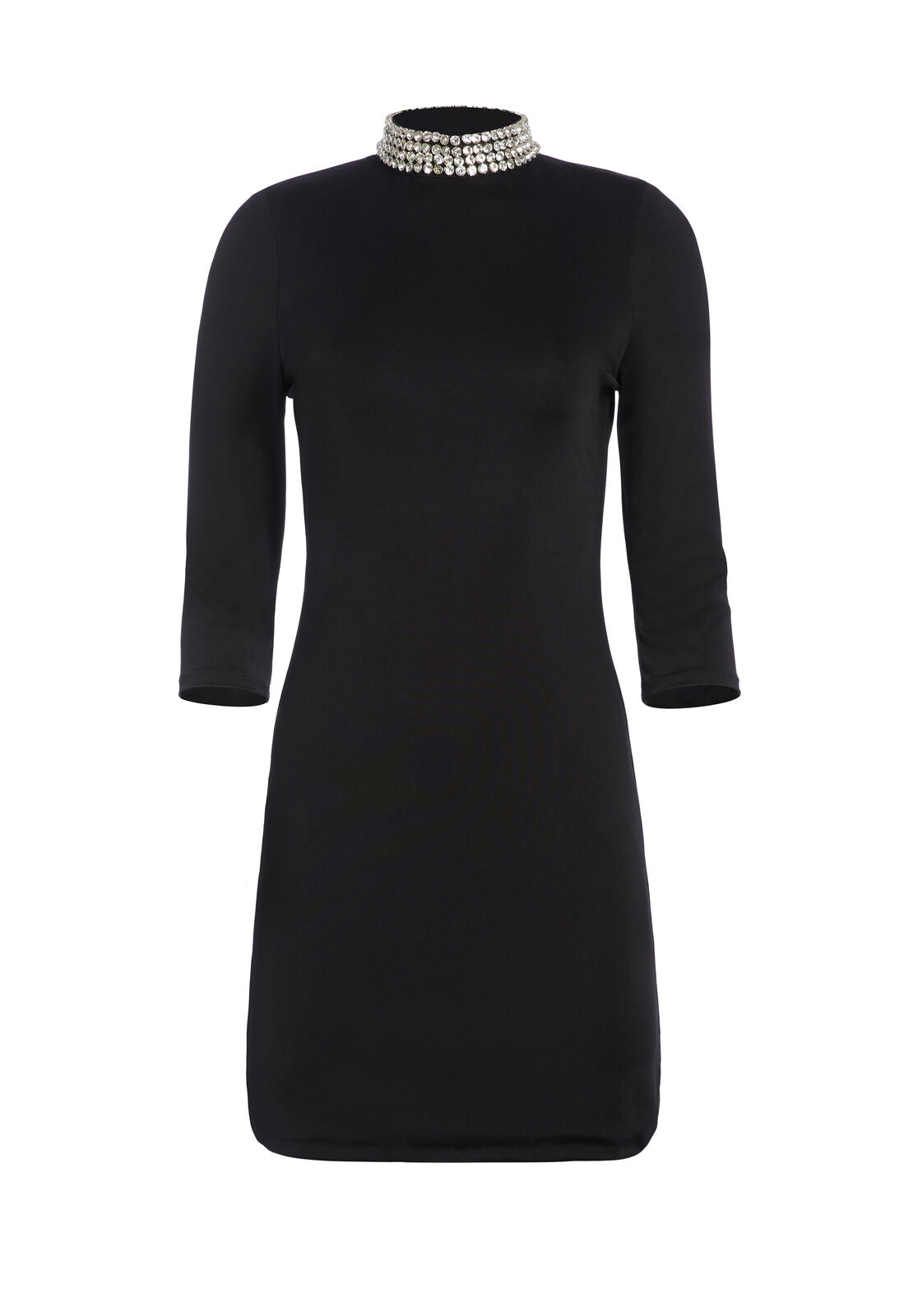 INKA CRYSTAL LOW BACK MINI DRESS-BLACK/CRYSTAL-ALICE + OLIVIA