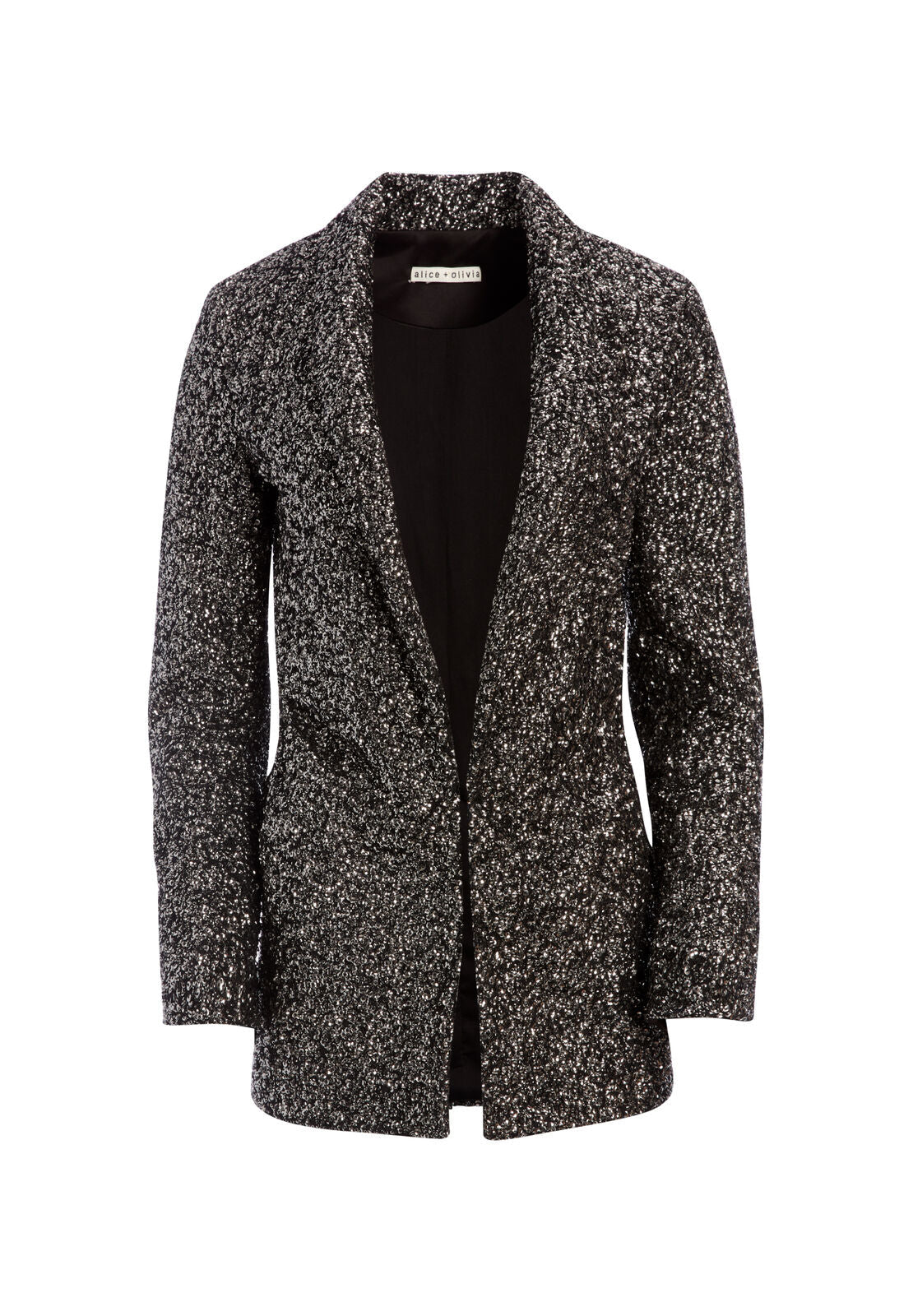 JACE SEQUIN OVERSIZED BLAZER-GUNMETAL/ BLACK-ALICE + OLIVIA