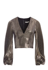 RANEE PLEATED SLEEVE BLOUSE-GOLD-ALICE + OLIVIA