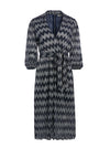 KATINA METALLIC V-NECK MIDI DRESS-SAPPHIRE/SILVER-ALICE + OLIVIA