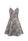 ANNETTE METALLIC MINI DRESS-SILVER-ALICE + OLIVIA