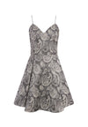 ANNETTE METALLIC MINI DRESS-SILVER-ALICE + OLIVIA