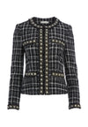 CARMEN PEARL FITTED BLAZER-BLACK/WHITE-ALICE + OLIVIA