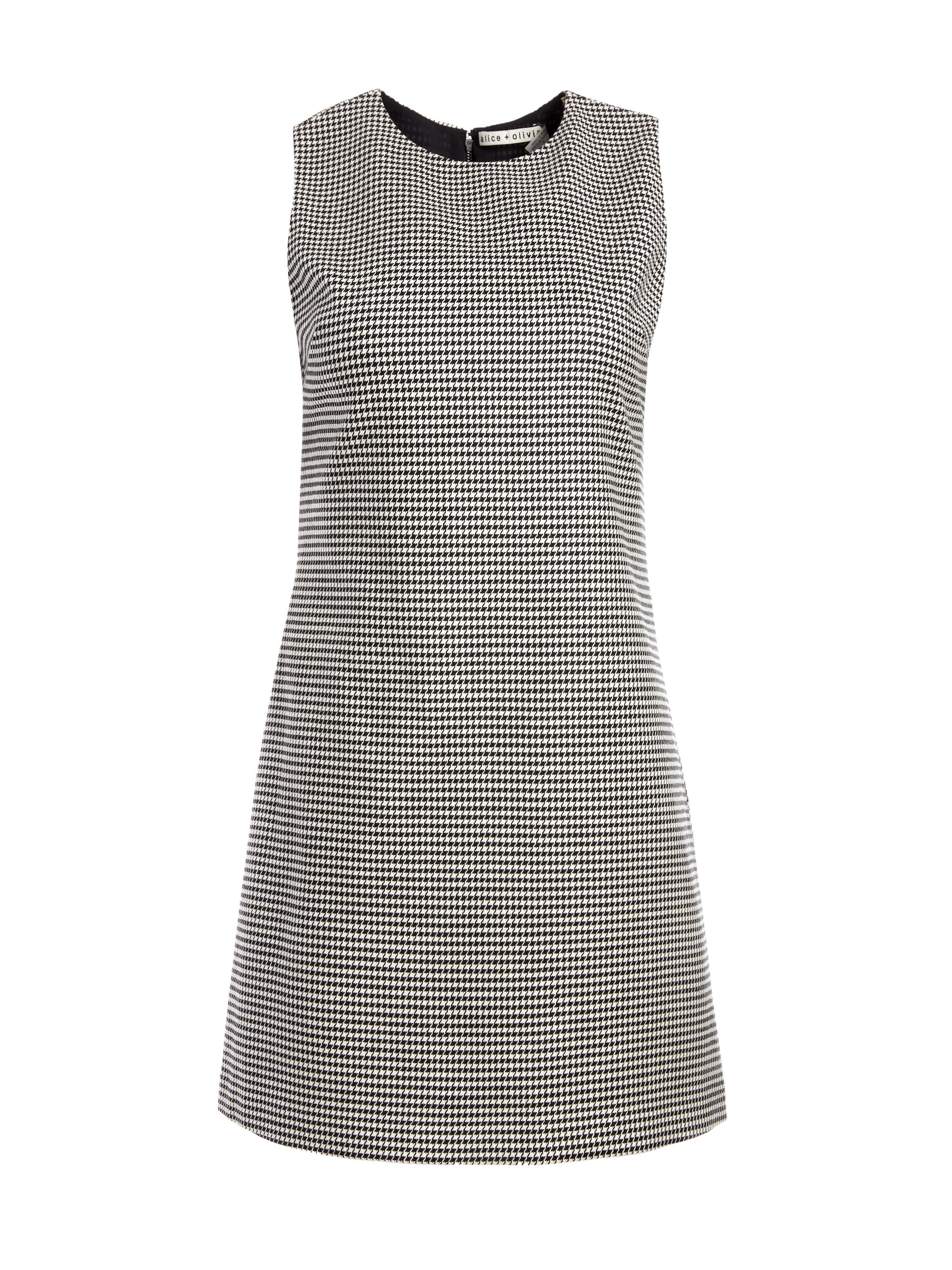 COLEY CREW NECK ALINE DRESS-BLACK/WHITE-ALICE + OLIVIA