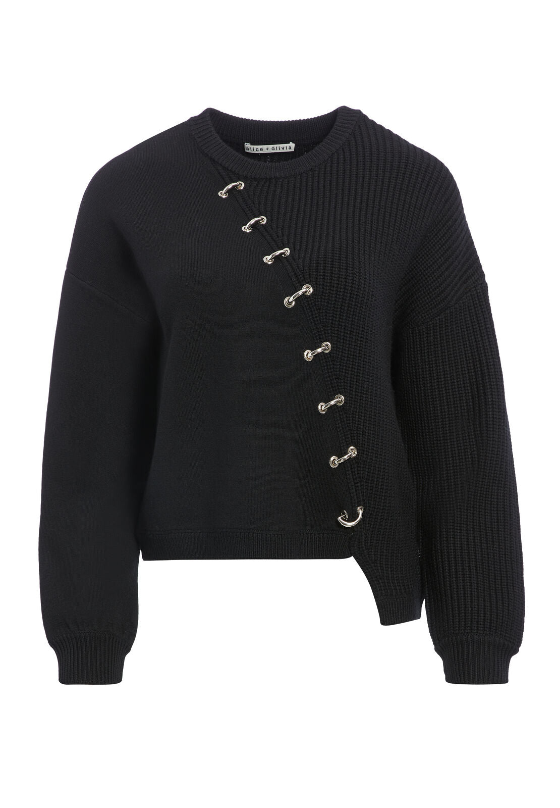 ELYSE PULLOVER WITH HARDWARE-BLK/SILVER-ALICE + OLIVIA