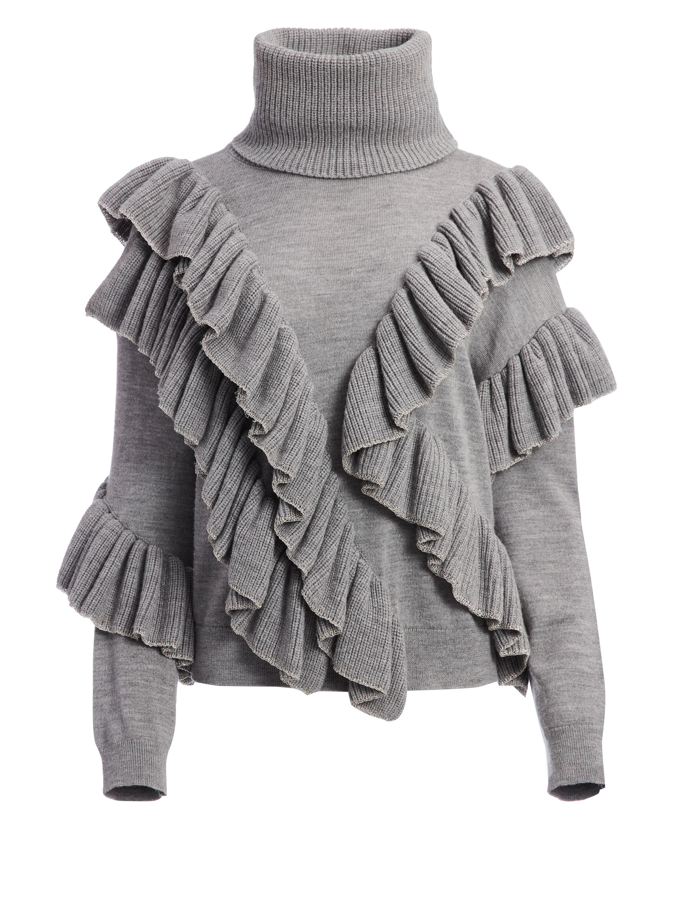 LIBBIE METALLIC TRIM TURTLENECK-ALICE + OLIVIA