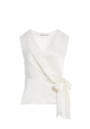 JANET DRAPED WRAP TOP-OFF WHITE-ALICE + OLIVIA