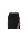 CHRISTI STUDDED MINI SKIRT-BLACK/ANTIQUE SILVER-ALICE + OLIVIA