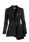 HUDSON ASYMMETRICAL DRAPED BLAZER-Black-ALICE + OLIVIA