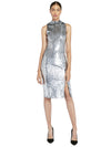 MALIKA METALLIC SEQUIN MIDI DRESS-SILVER-ALICE + OLIVIA