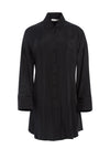 HALLIE ROLL CUFF SHIRT DRESS-Black-ALICE + OLIVIA