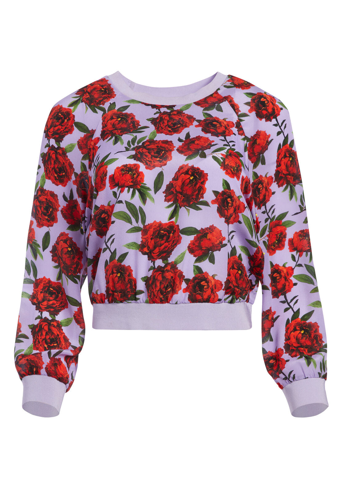 CALVIN RAGLAN SLV SWEATSHIRT-LILA'S ROSE SCARLET-ALICE + OLIVIA