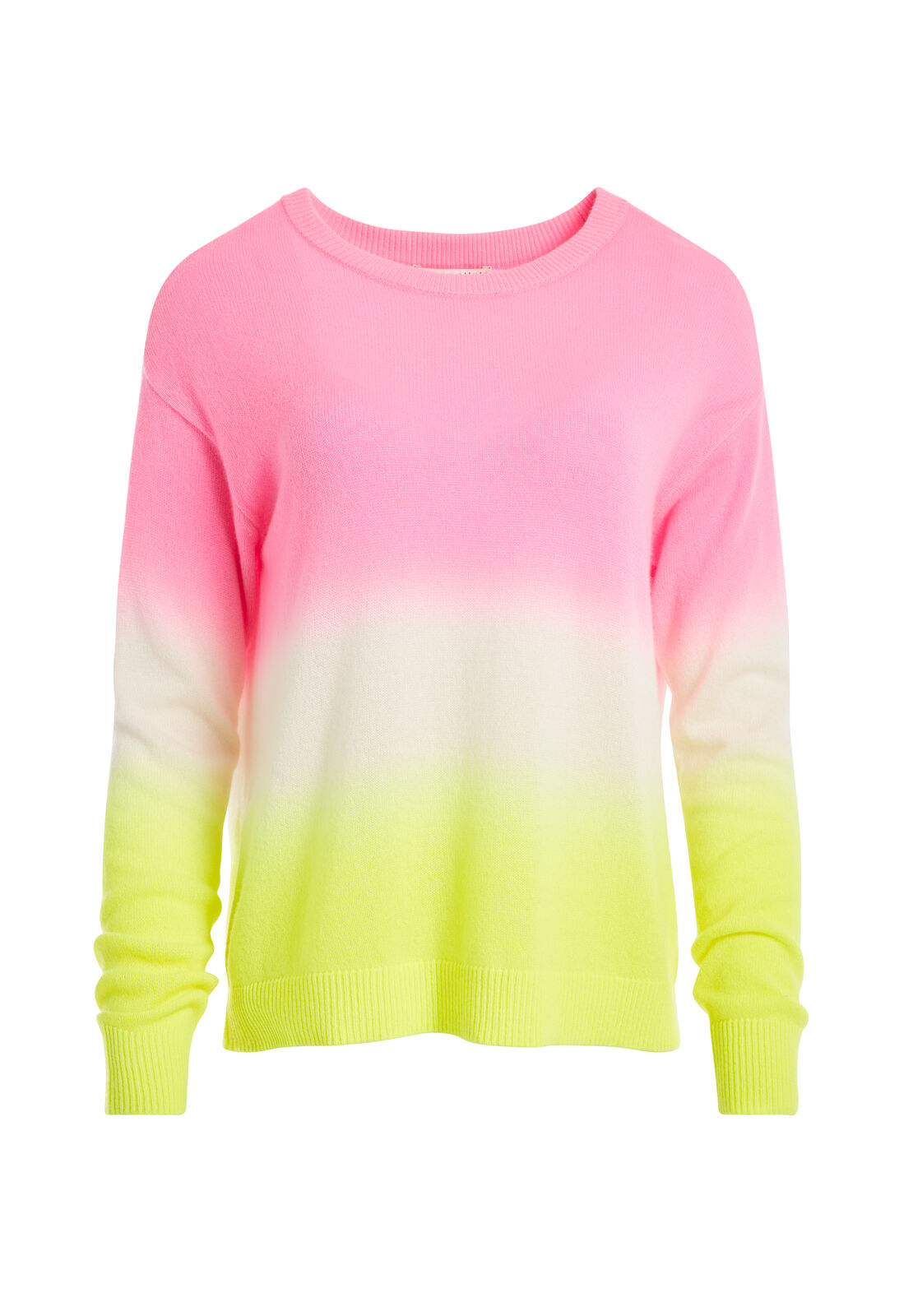 GLEESON DIP DYE LS PULLOVER-NEON PINK/WHITE/NEON YELLOW-ALICE + OLIVIA