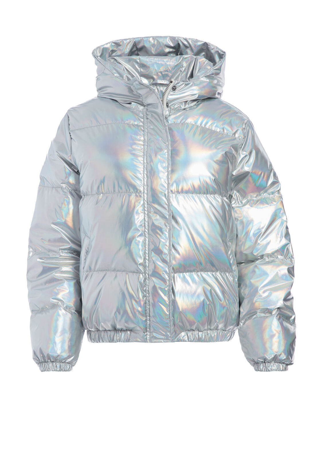 DURHAM METALLIC HOODED PUFFER-IRIDESCENT-ALICE + OLIVIA