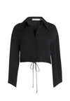 LARKEN CROPPED BUTTON DOWN BLOUSE-Black-ALICE + OLIVIA