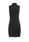 RISSY METALLIC SWEATER DRESS-Black-ALICE + OLIVIA